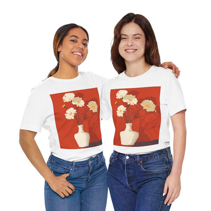 No.76 Floral Fine Art T-Shirt, Premium Quality Tee with YOUR Personalized Quote on Back