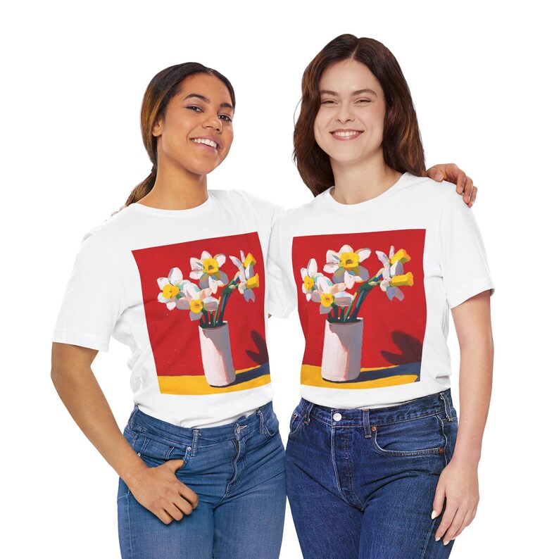 No.77 Floral Fine Art T-Shirt, Premium Quality Tee with YOUR Personalized Quote on Back