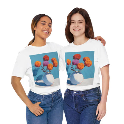 No.71 November Chrysanthemums Birth Flower T-Shirt – Premium Fine Art Tee with YOUR Personalized Quote on Back