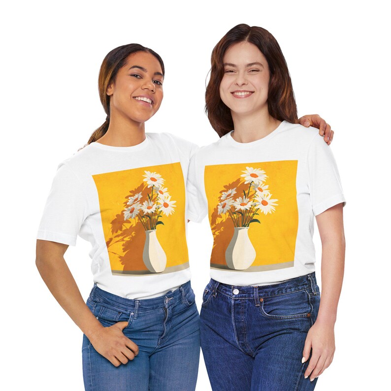 No.80 Floral Fine Art T-Shirt, Premium Quality Tee with YOUR Personalized Quote on Back