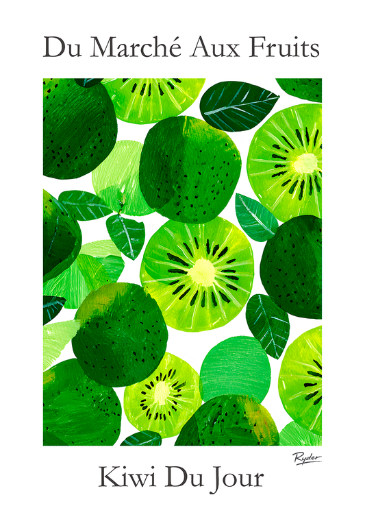 Kiwi, Vintage French Market Fruit Poster Collection, Kitchen Wall Art Fruit Print, Vintage Fruit Market Poster, Kitchen Decor, Food Lover Gift