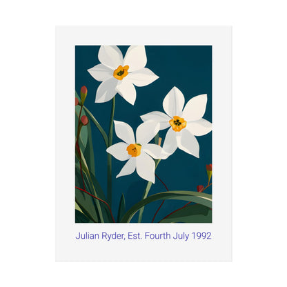 No.42 Personalised fine art flower print on museum gallery quality paper, customise the text to create a lifetime gift