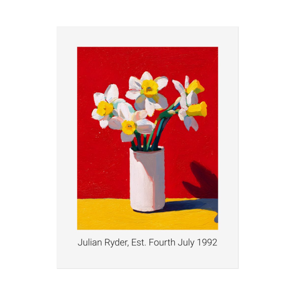 No.29 Personalised fine art flower print on museum gallery quality paper, customise the text to create a lifetime gift