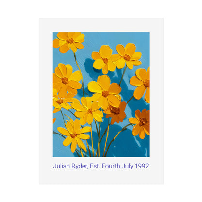 No.38 Personalised fine art flower print on museum gallery quality paper, customise the text to create a lifetime gift