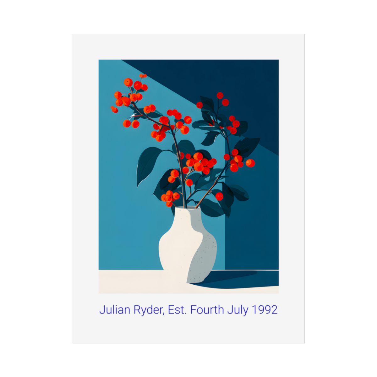 No.27 Personalised fine art flower print on museum gallery quality paper, customise the text to create a lifetime gift