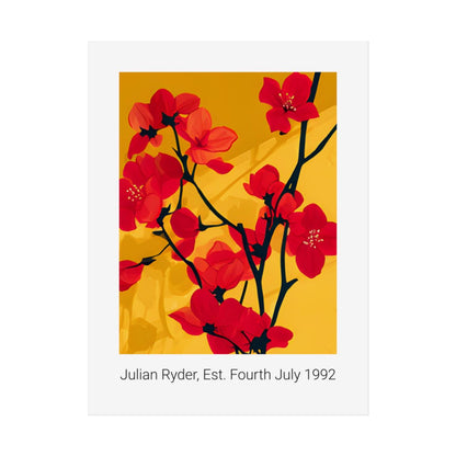 No.41 Personalised fine art flower print on museum gallery quality paper, customise the text to create a lifetime gift