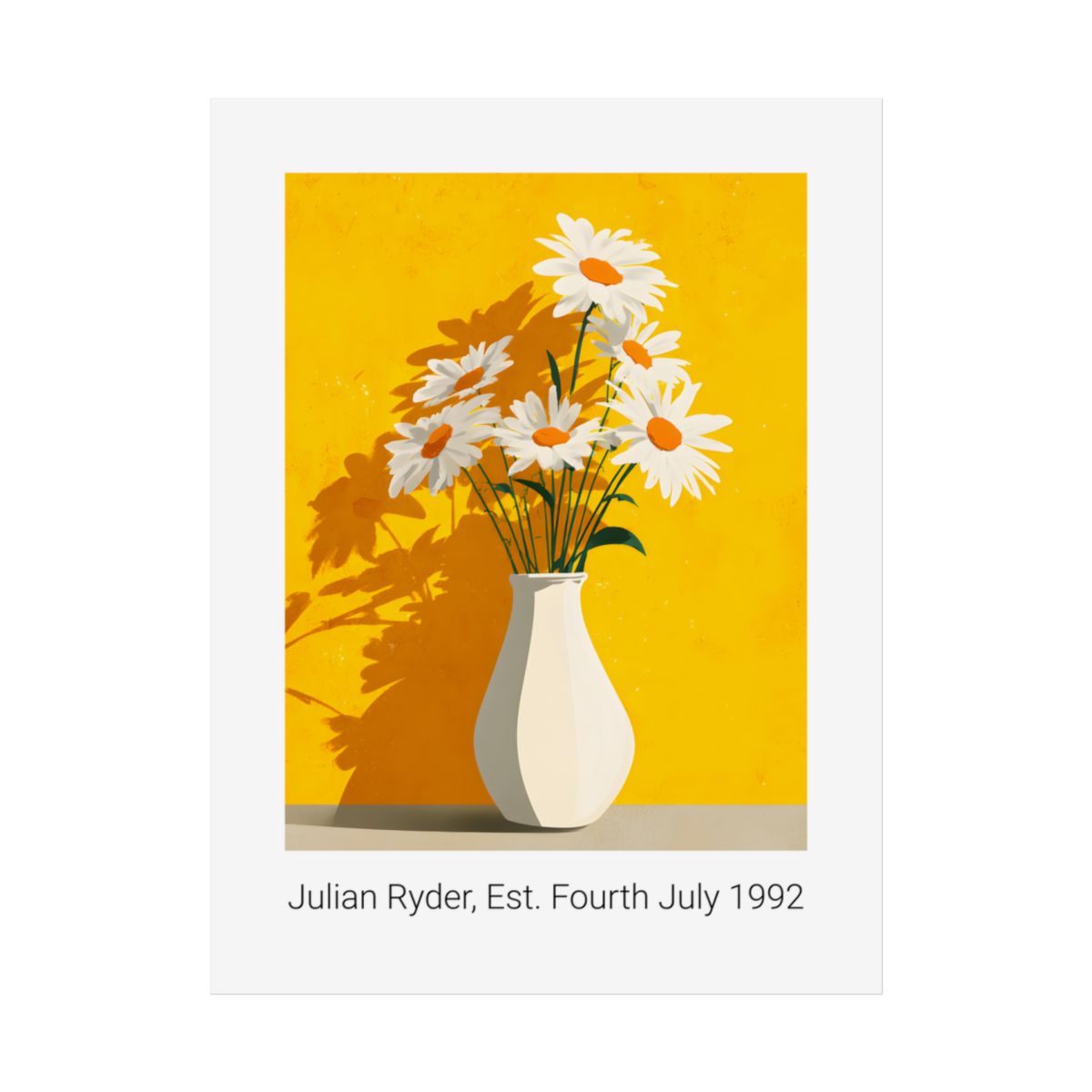 No.32 Personalised fine art flower print on museum gallery quality paper, customise the text to create a lifetime gift