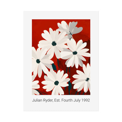 No.39 Personalised fine art flower print on museum gallery quality paper, customise the text to create a lifetime gift