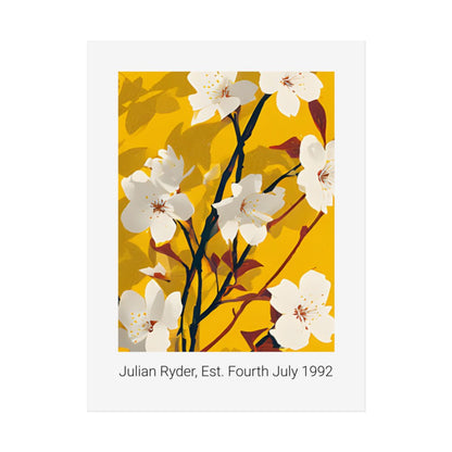 No.40 Personalised fine art flower print on museum gallery quality paper, customise the text to create a lifetime gift