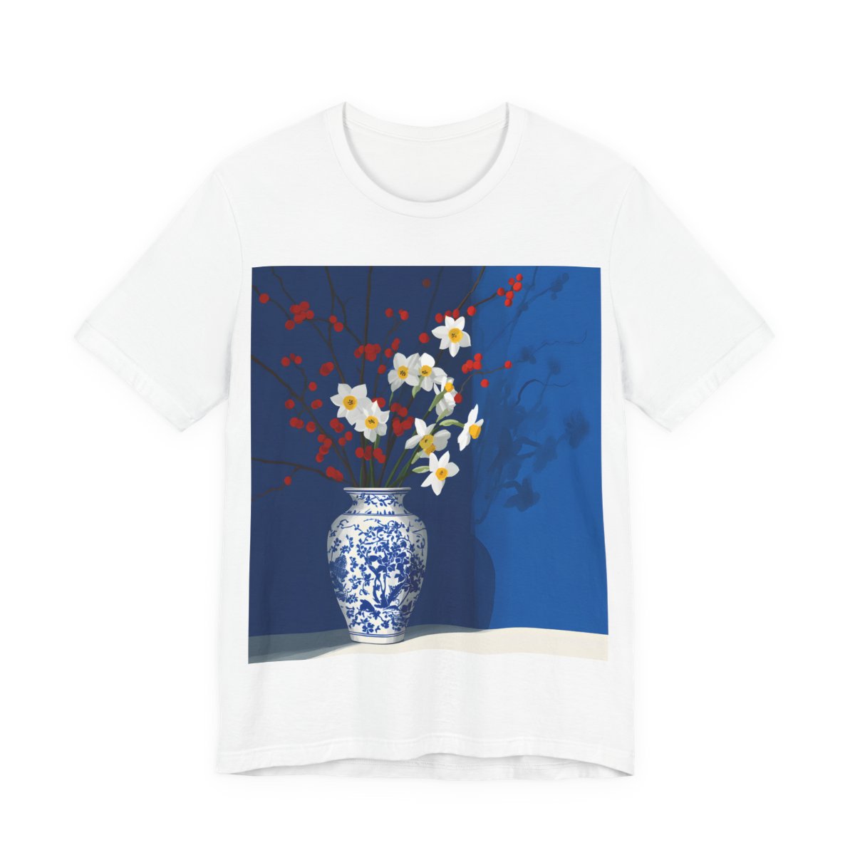 No.81 Floral Fine Art T-Shirt, Premium Quality Tee with YOUR Personalized Quote on Back