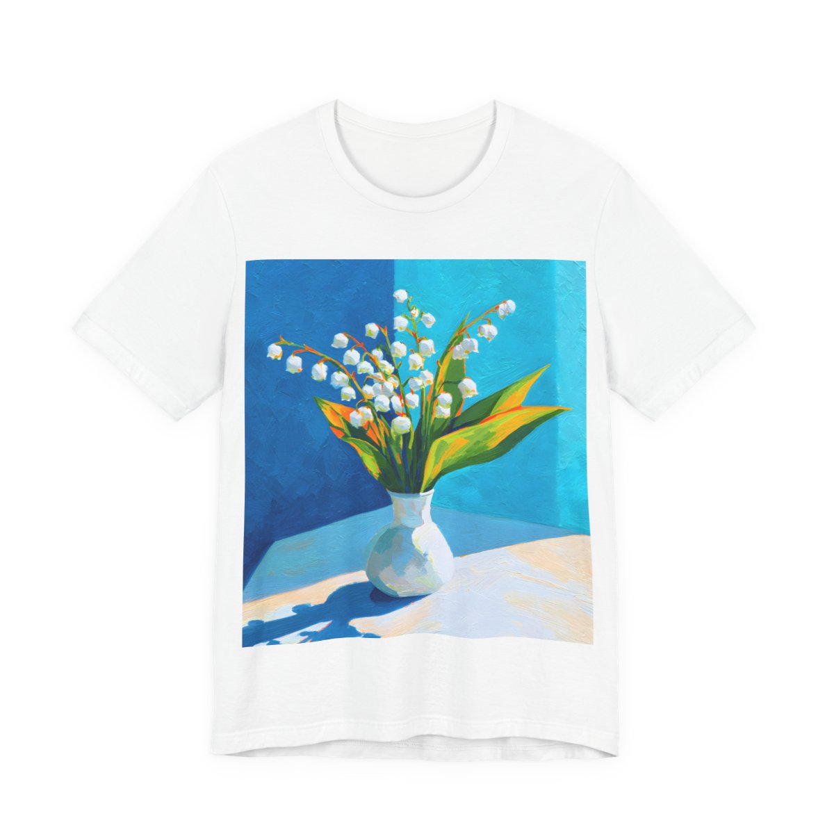 No.65 May Lily of the Valley Birth Flower T-Shirt – Premium Fine Art Tee with YOUR Personalized Quote on Back
