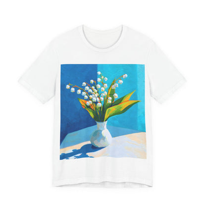 No.65 May Lily of the Valley Birth Flower T-Shirt – Premium Fine Art Tee with YOUR Personalized Quote on Back