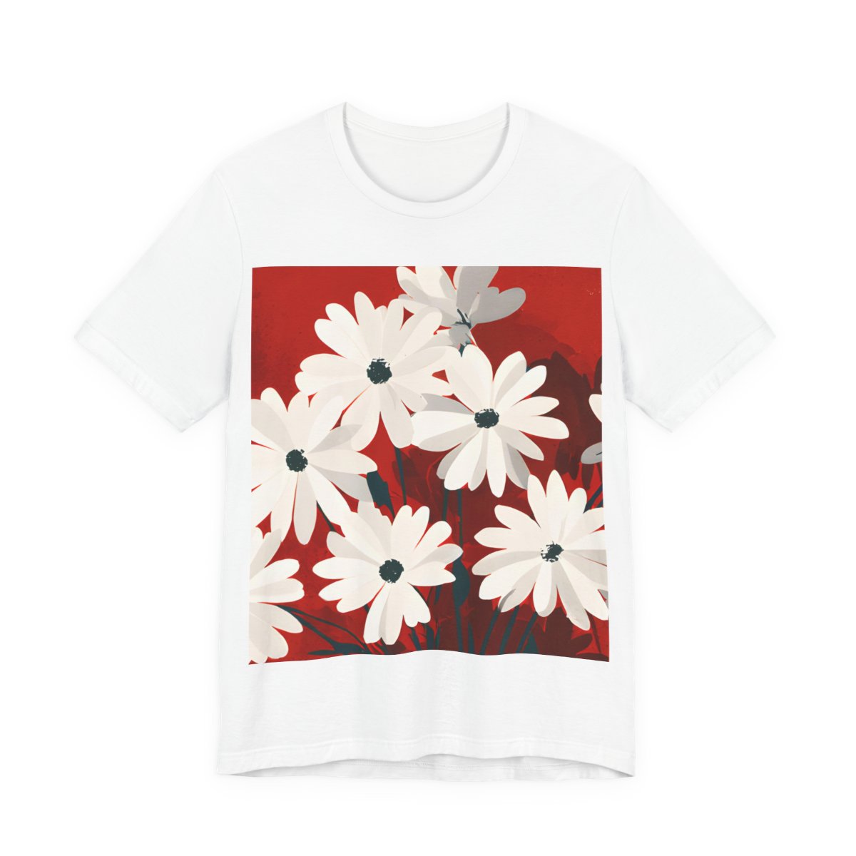No.87 Floral Fine Art T-Shirt, Premium Quality Tee with YOUR Personalized Quote on Back