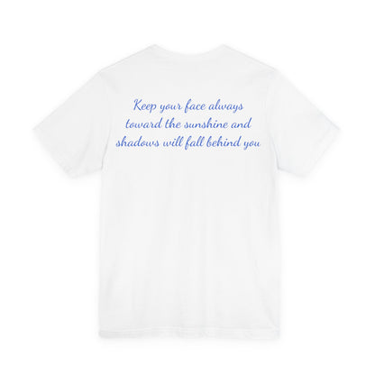 No.86 Floral Fine Art T-Shirt, Premium Quality Tee with YOUR Personalized Quote on Back
