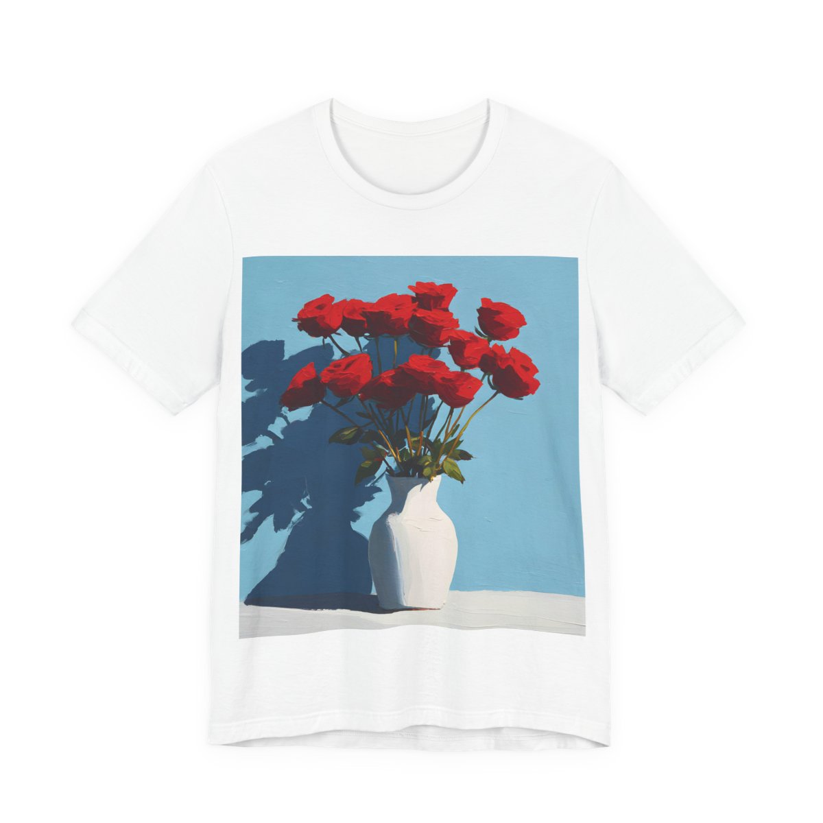 No.66 June Roses Birth Flower T-Shirt – Premium Fine Art Tee with YOUR Personalized Quote on Back