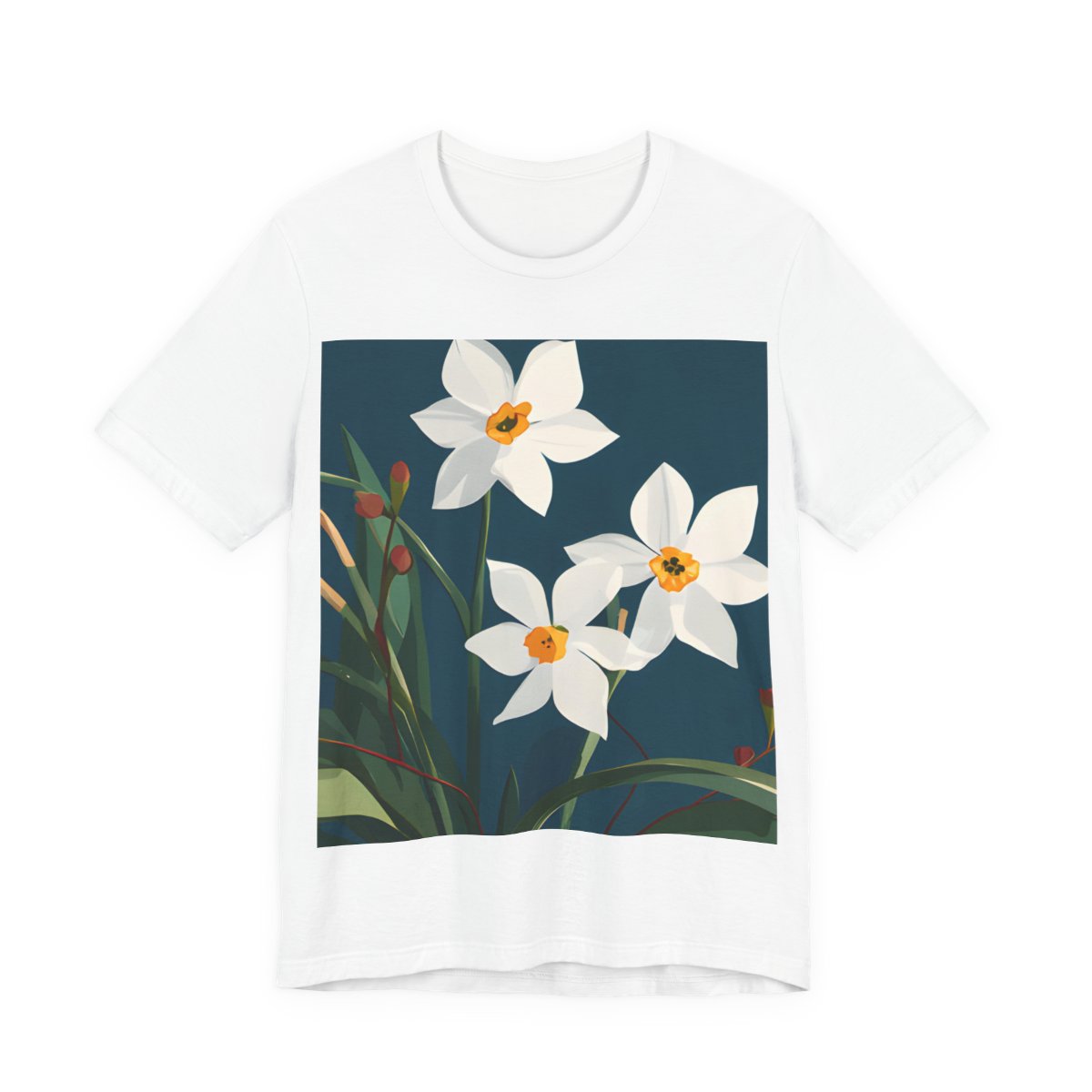 No.90 Floral Fine Art T-Shirt, Premium Quality Tee with YOUR Personalized Quote on Back