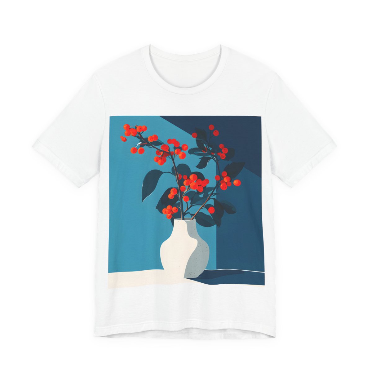 No.75 Floral Fine Art T-Shirt, Premium Quality Tee with YOUR Personalized Quote on Back