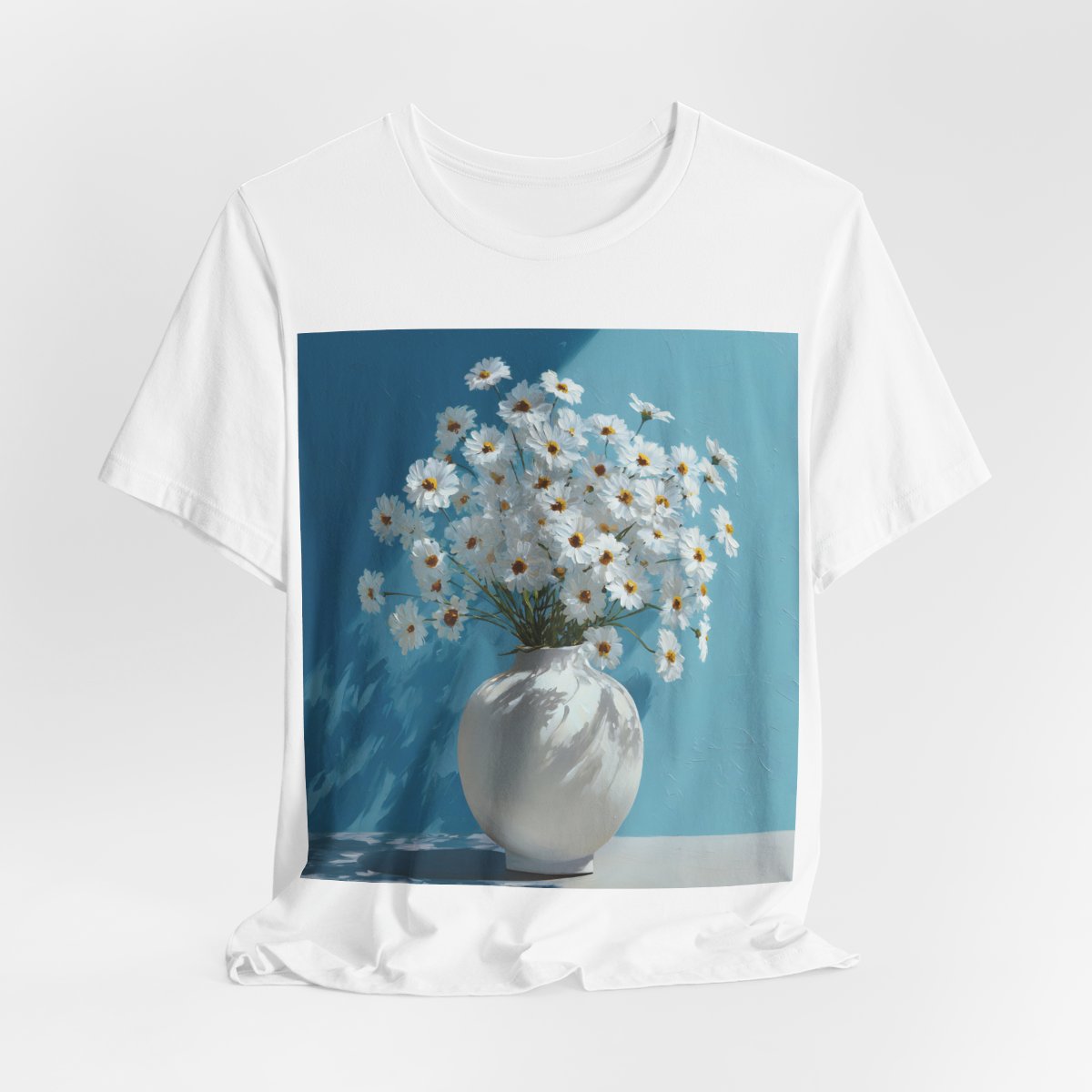 No.64 April Daisies Birth Flower T-Shirt – Premium Fine Art Tee with YOUR Personalized Quote on Back