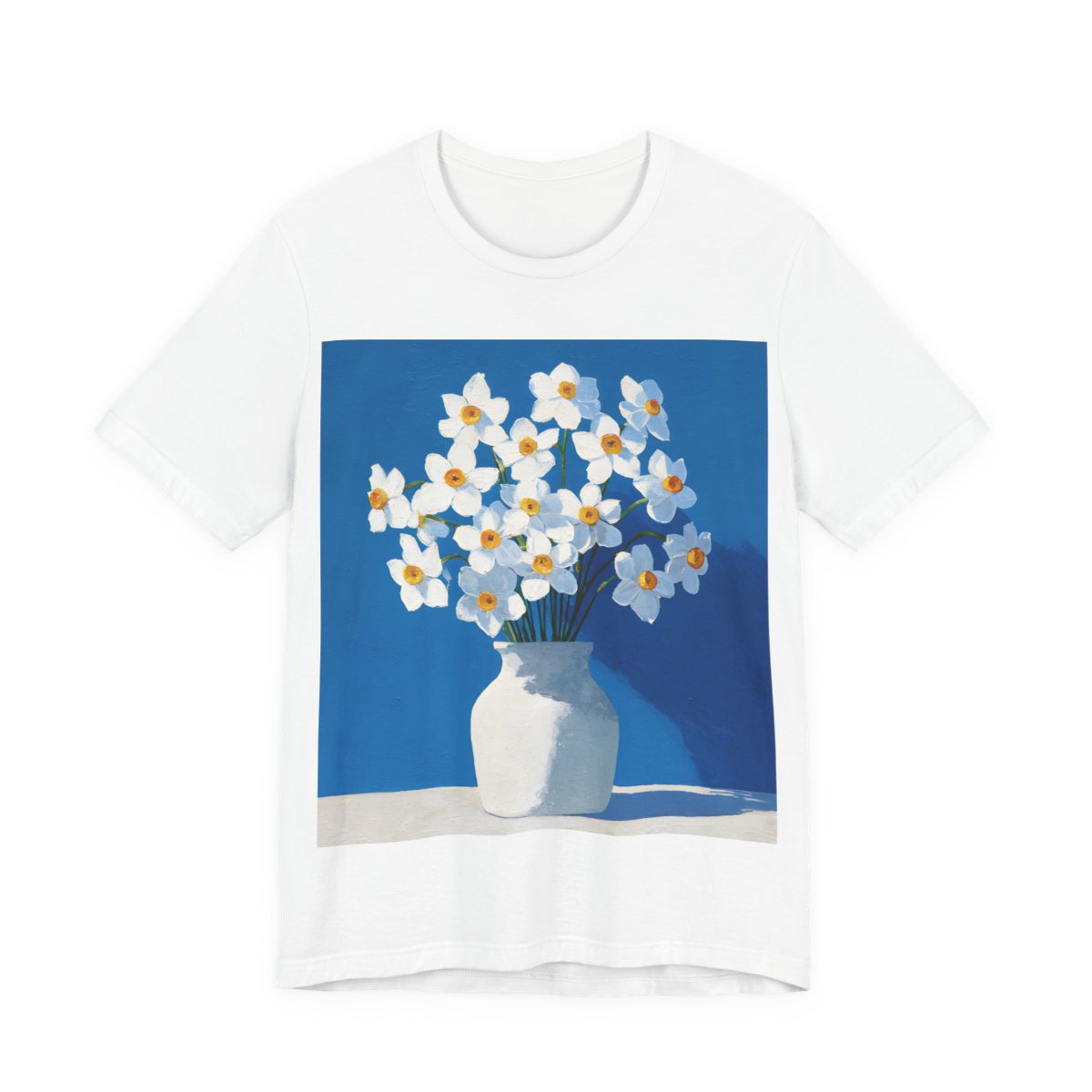 No.72 December Narcissus Birth Flower T-Shirt – Premium Fine Art Tee with YOUR Personalized Quote on Back